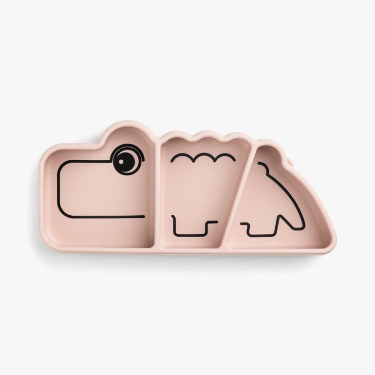 Croco stick & stay snacktallerken Rosa - 11010994-Powder-0mth-croco - 1