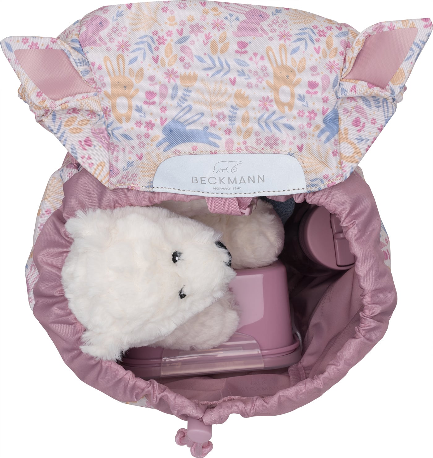 Barnehagesekk 12 l, pink, bunny