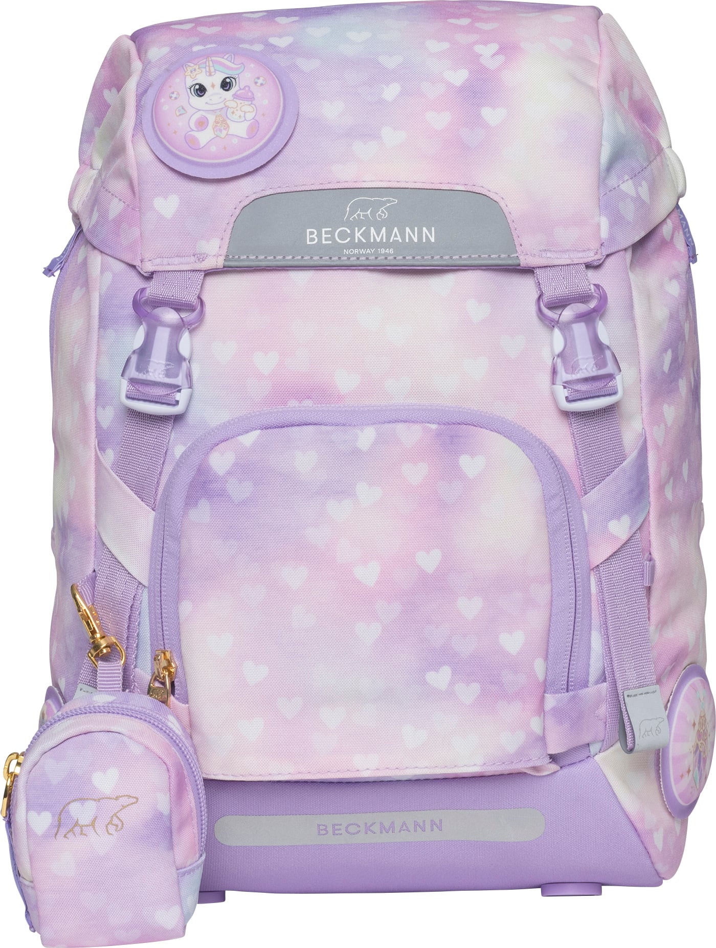 Beckmann 1. klassesekk 22 L, purple, unicornprincesspurple