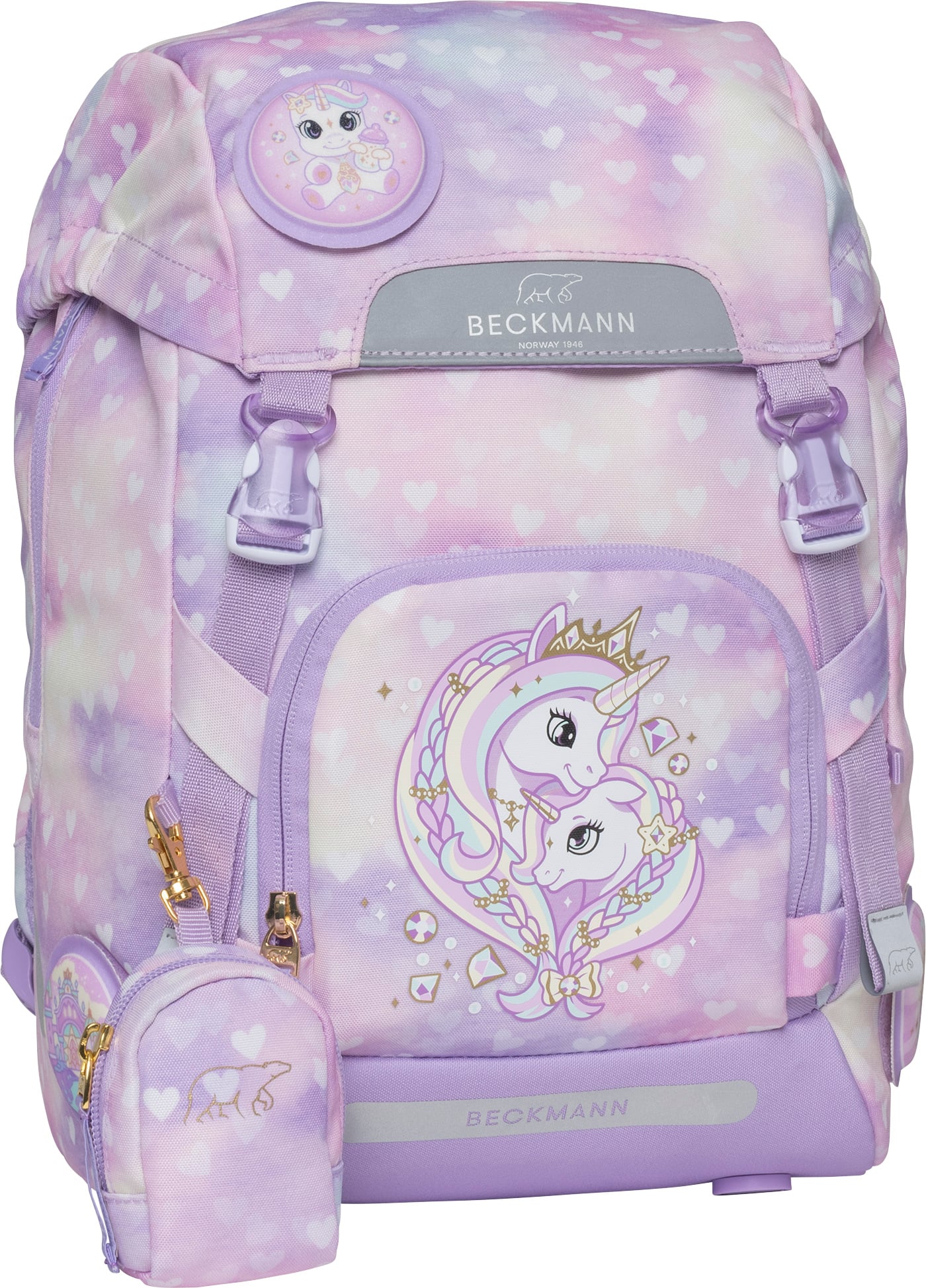 Beckmann 1. klassesekk 22 L, purple, unicornprincesspurple