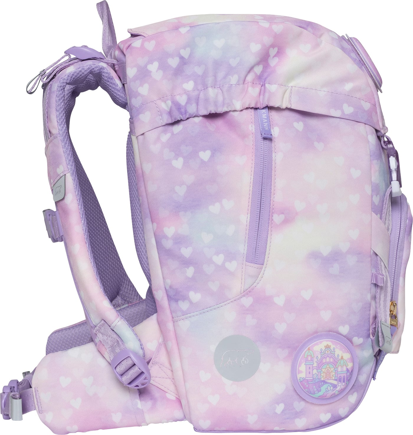 Beckmann 1. klassesekk 22 L, purple, unicornprincesspurple