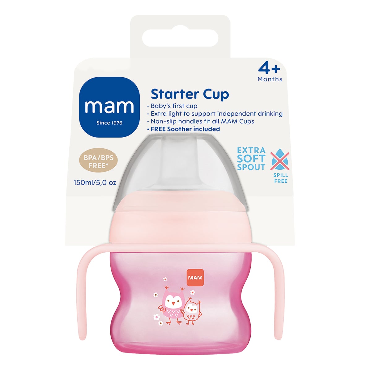 MAM Starter Cup, drikkekopp 4 mnd+, pink