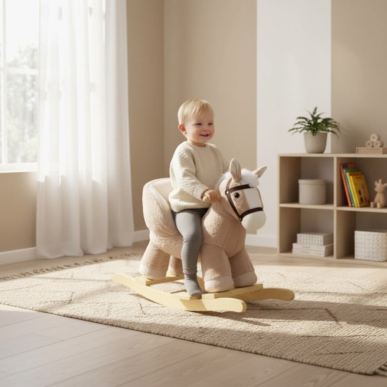 Gyngedyr Beige - 11013935-Hest-6+ mnd - 1