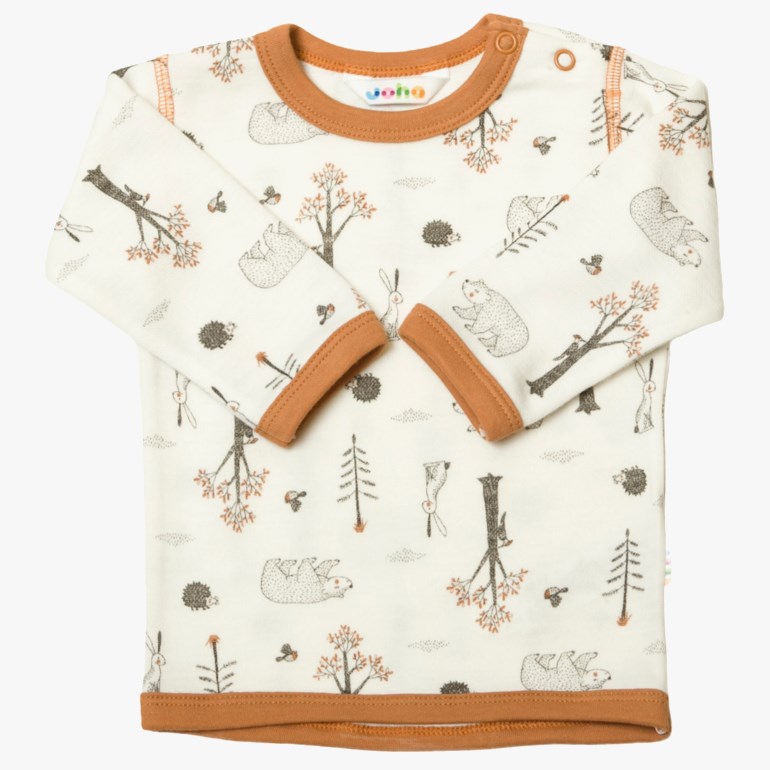 Trøye ull/bambus print Brun - undefined - 1