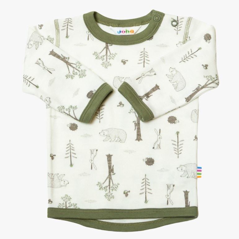 Trøye ull/bambus print Grønn - undefined - 1