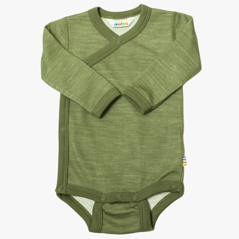 Omslagsbody ull/bambus Grønn - undefined - 1
