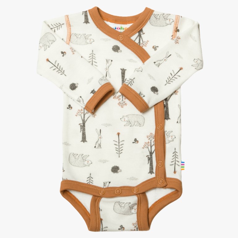 Omslagsbody ull/bambus print Brun - undefined - 1