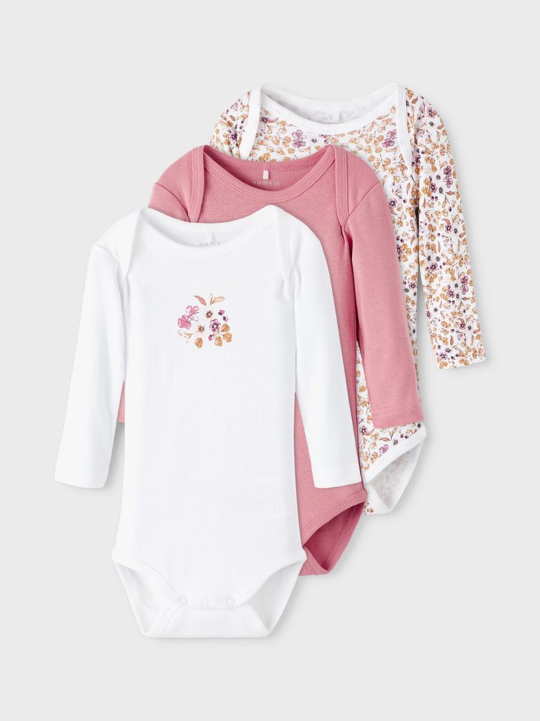 3pk langermet body Rosa - undefined - 1