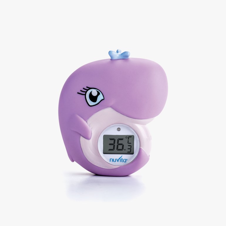 Bade- og soveromstermometer 1006/1007, purple, whale Lilla - undefined - 1