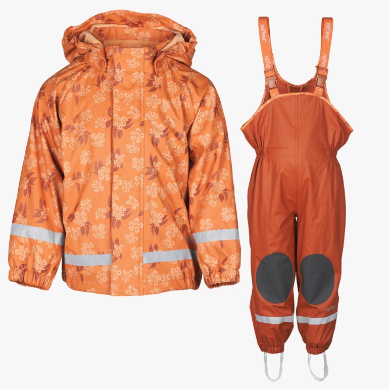 Kongsfjord regntøy med fleecefôr Oransje - undefined - 1