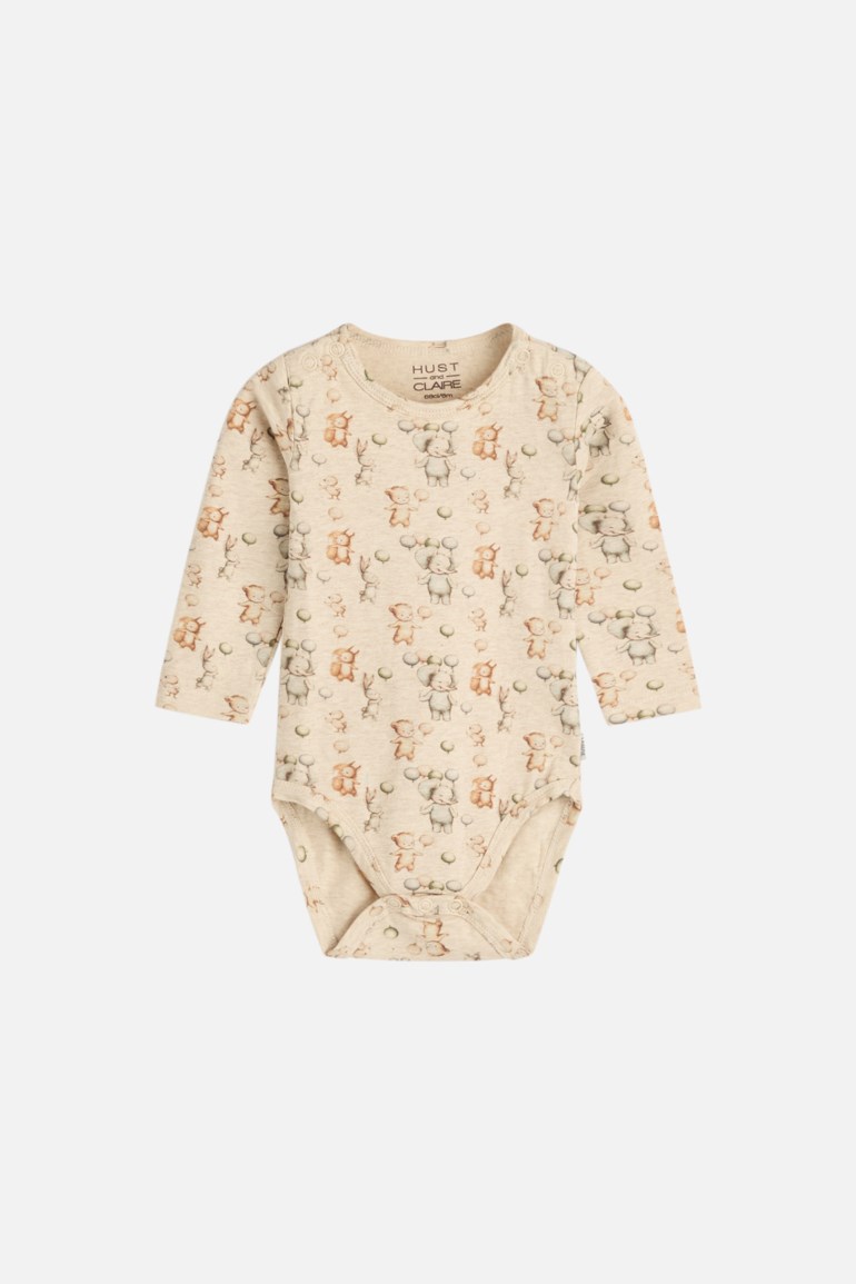 Bebe langermet body, wheatmelange Beige - undefined - 1