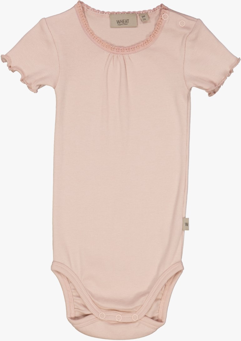 Kortermet body med blonder Rosa - undefined - 1