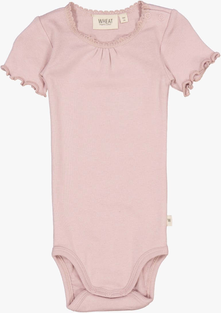 Kortermet body med blonder Rosa - undefined - 1