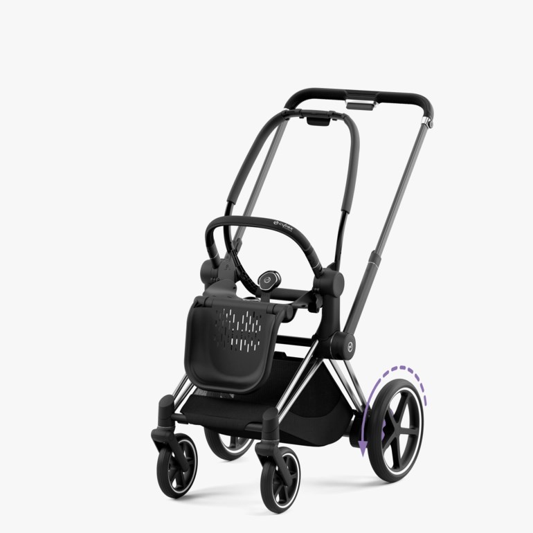 Cybex Platinum Line e-Priam understell Sort - 11024916-chromeblk-4wheel - 1