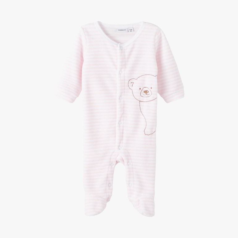 Velour heldress med fot Rosa - undefined - 1
