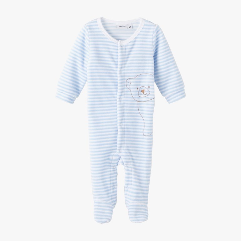 Velour heldress med fot Blå - undefined - 1