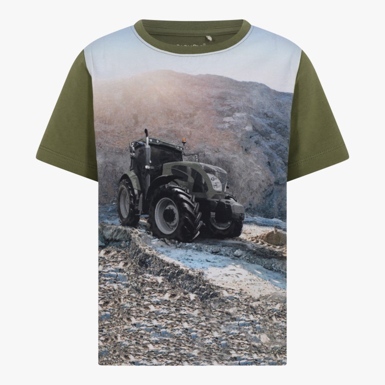 T-skjorte fotoprint traktor, olivine Grønn - undefined - 1