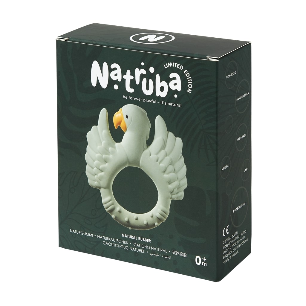 Biteleke i naturgummi, papegyegrnn