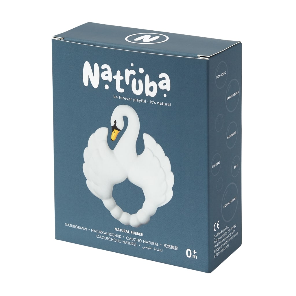 Biteleke i naturgummi, svane