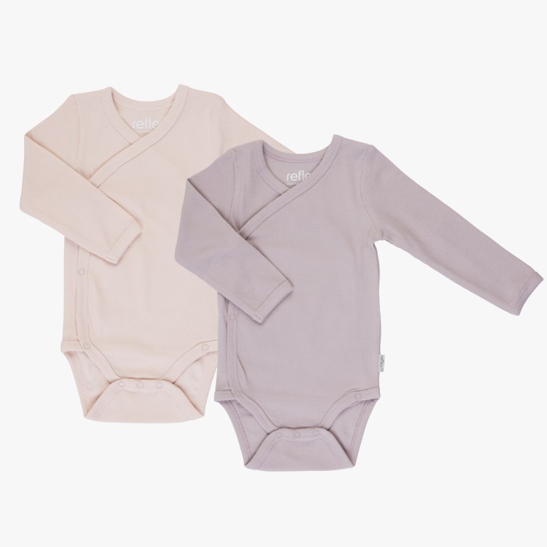 Lille Trille omslagsbody 2-pk, greypurple Grå - 11025931-GreyPurple-50cm - 1