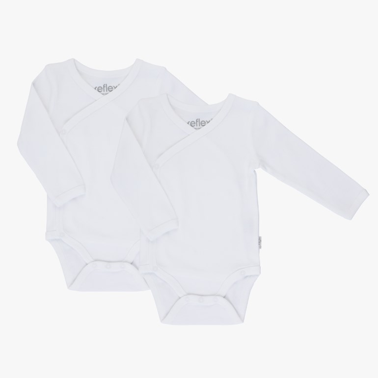 Lille Trille omslagsbody 2-pk Hvit - undefined - 1