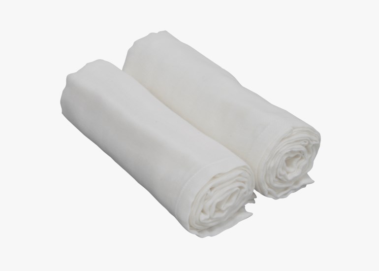 Muslin gulpeklut 2-pk, white Hvit - 11029138-White-70x70cm - 1