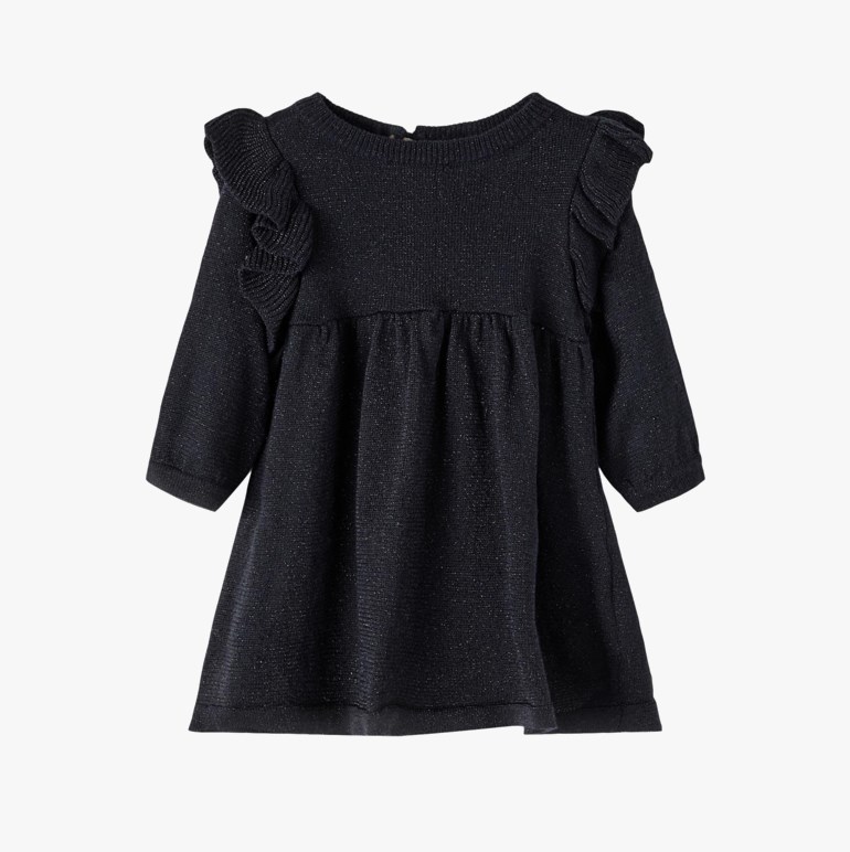 Rifrill strikket kjole Blå - undefined - 1