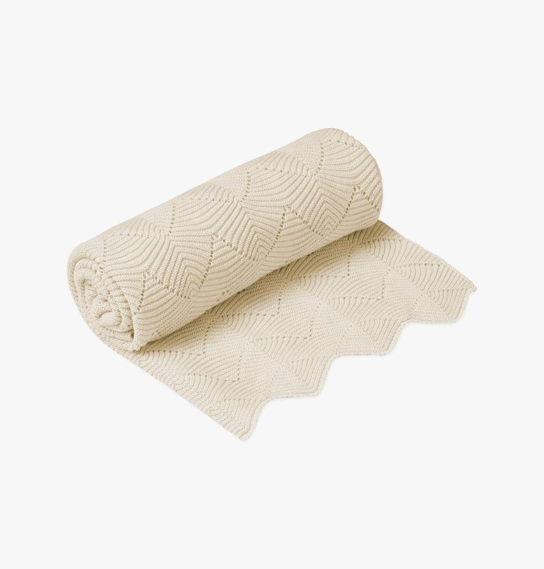 Scallop strikketeppe Beige - undefined - 1