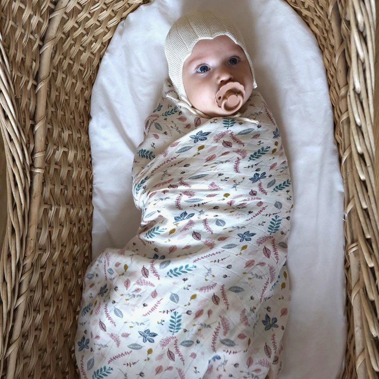 Babyteppe i musselin Hvit - undefined - 1