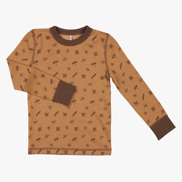 Snøfall trøye aop ull/bomull, brown Brun - 11031118-Brown-86-92cm - 1