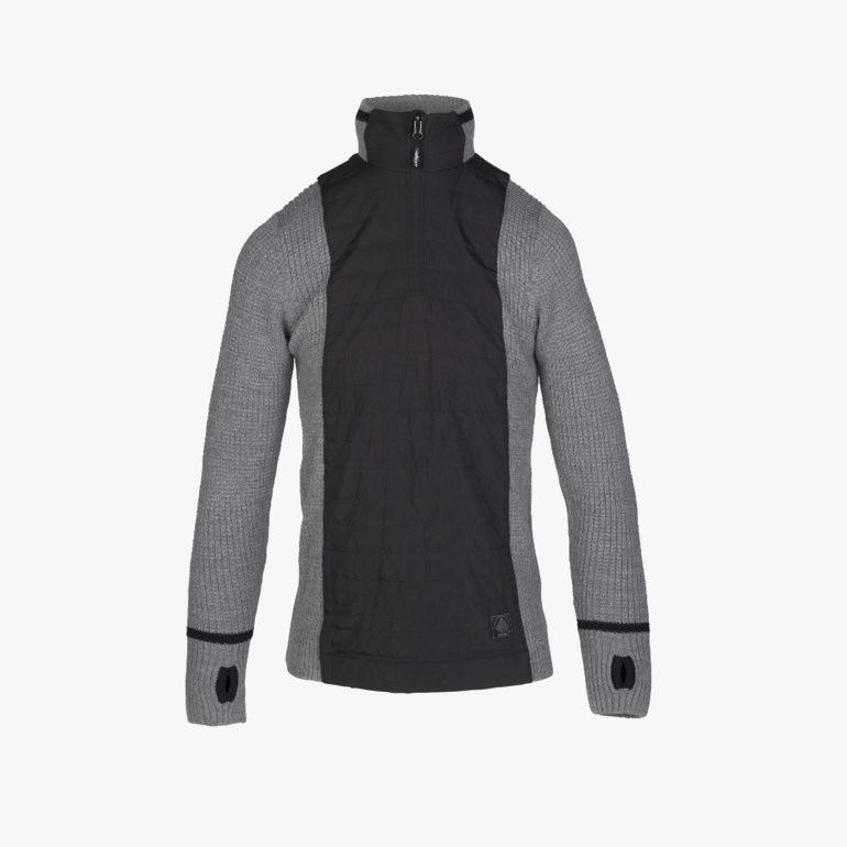 JR ull half-zip, greymel Grå - 11031238-GreyMel-134cm - 1