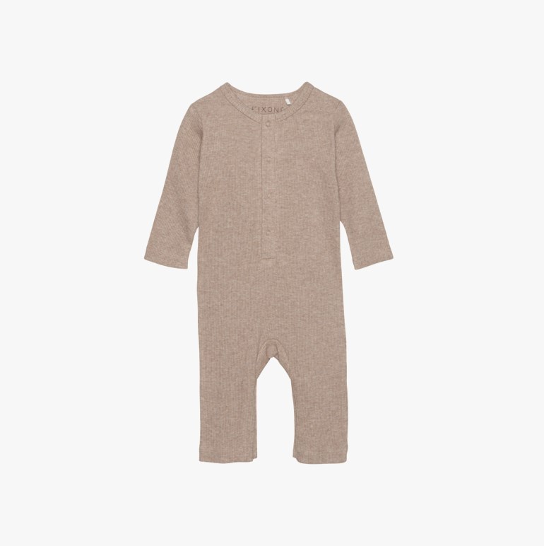Heldress med ribb Beige - undefined - 1