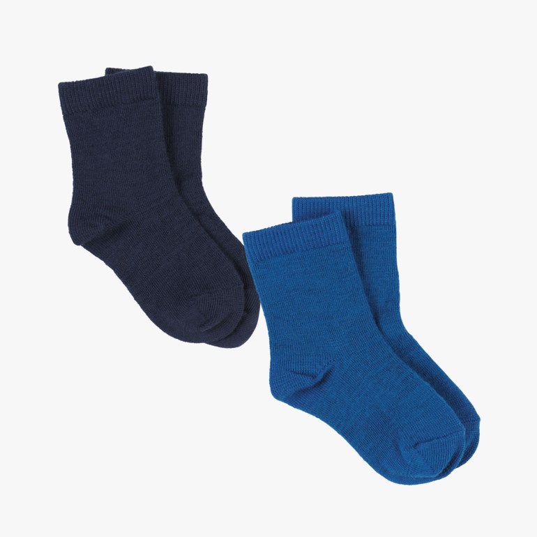 Valldal 2pk babyullsokker Blå - undefined - 1