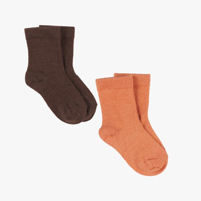 Valldal 2pk babyullsokker Brun - undefined - 1