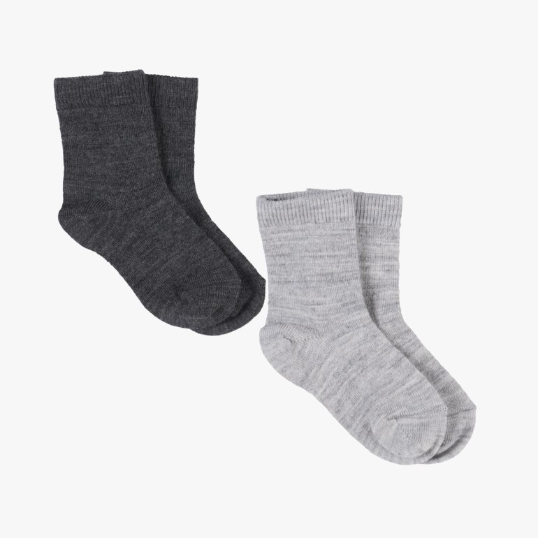 Valldal 2pk babyullsokker Grå - undefined - 1