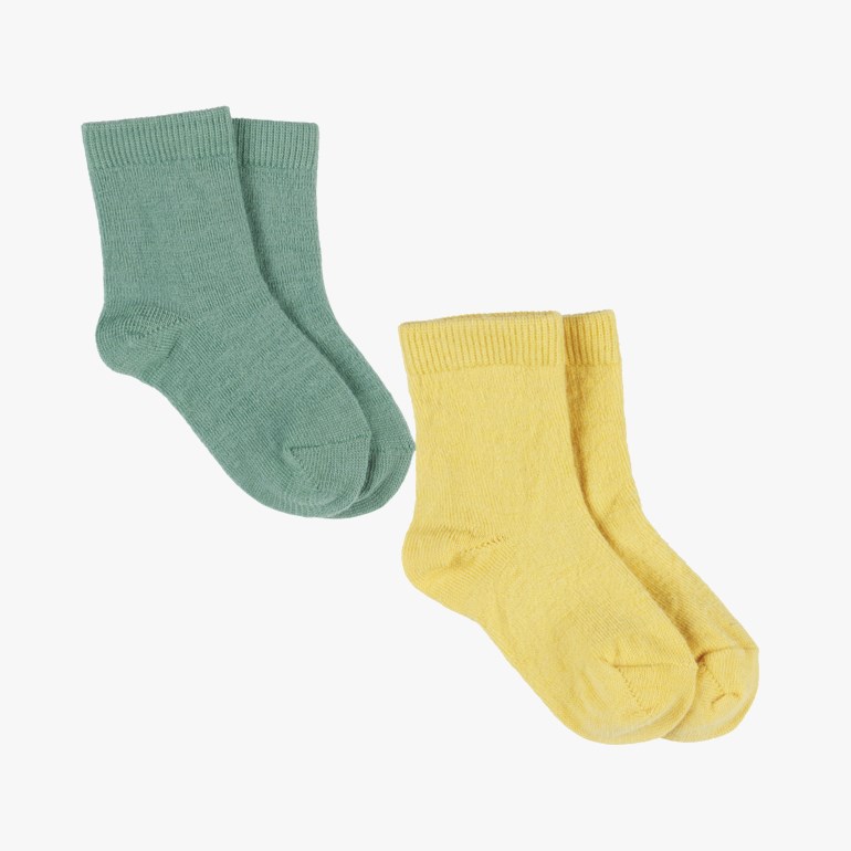 Valldal 2pk babyullsokker Gul - undefined - 1