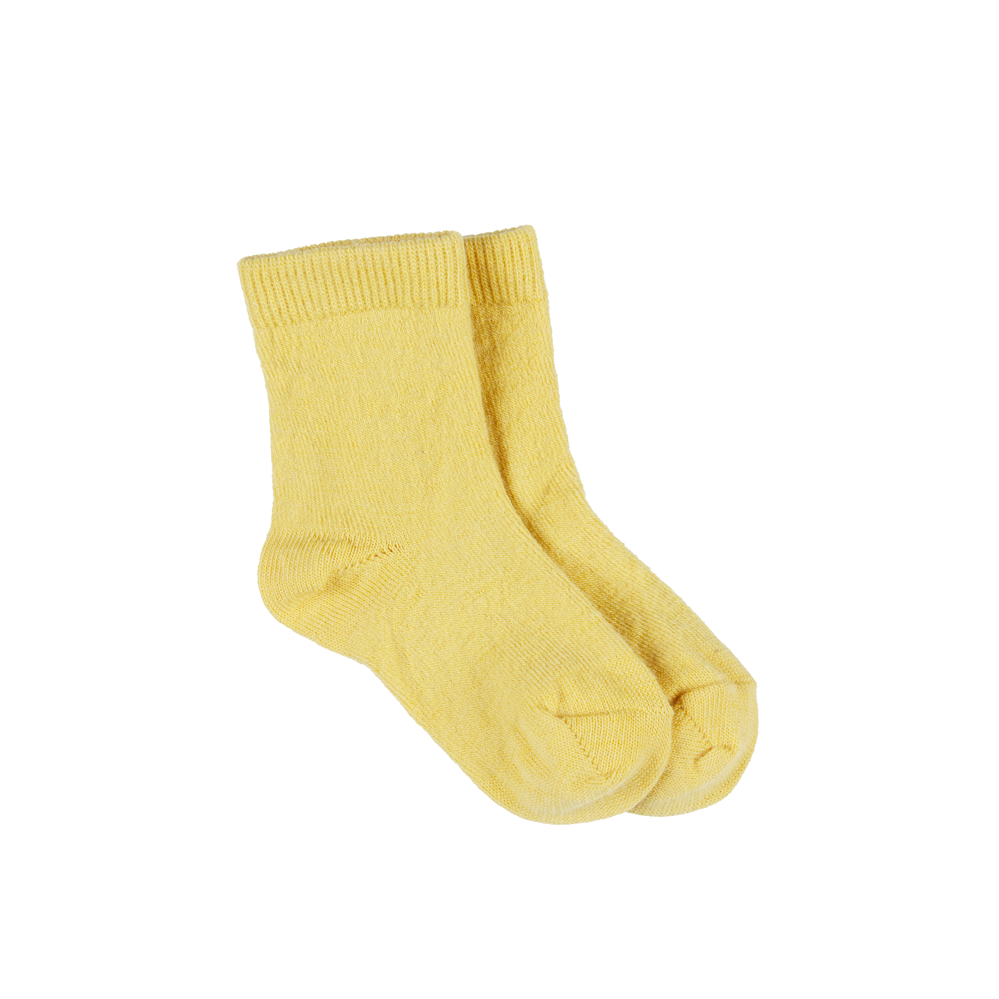 Valldal 2pk babyullsokker, yellow