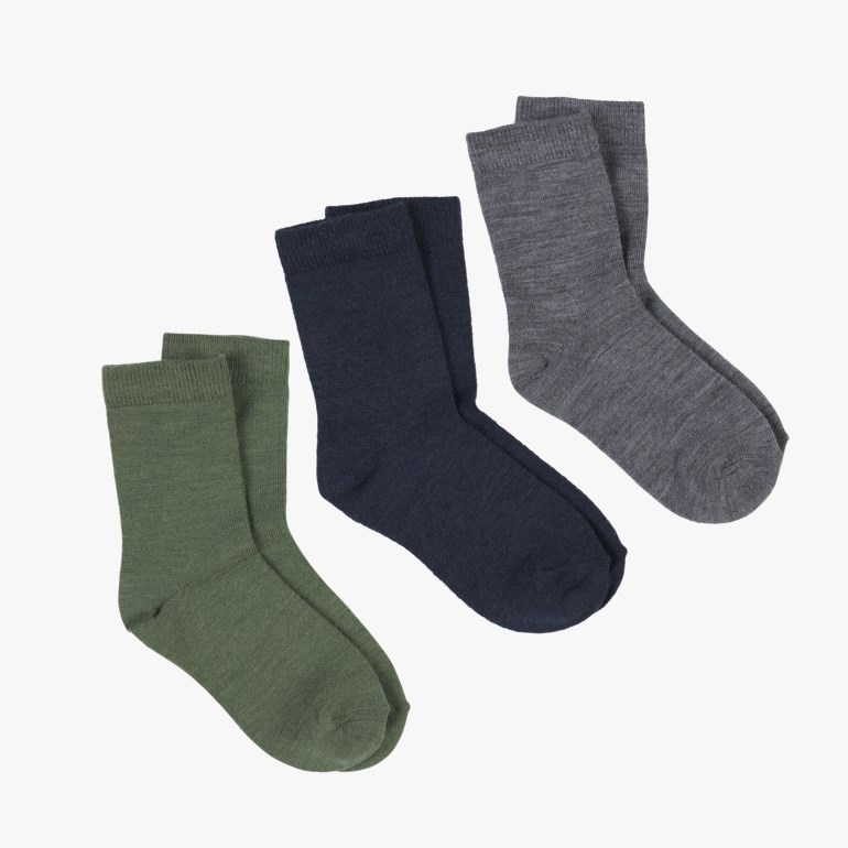 Kanadaskogen 3pk ullsokker, green Grønn - 11032559-Green-22-24 - 1