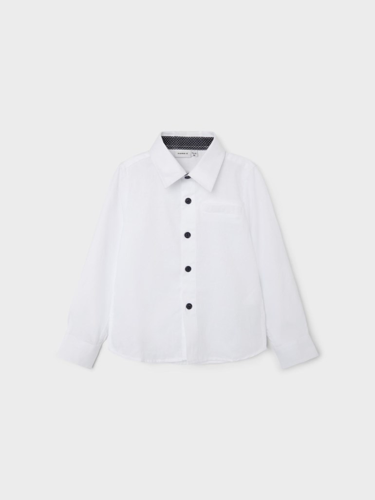 Feshirt langermet skjorte, brightwhite Hvit - 11033079-BrightWhit-86cm - 1