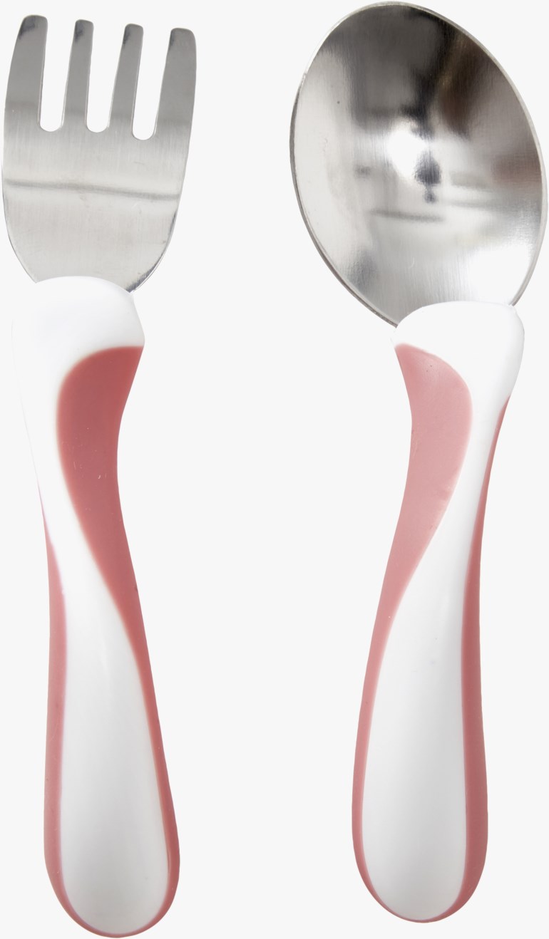 Barnets første bestikksett, 2 deler Rosa - 11035252-Cerise-6mth - 1