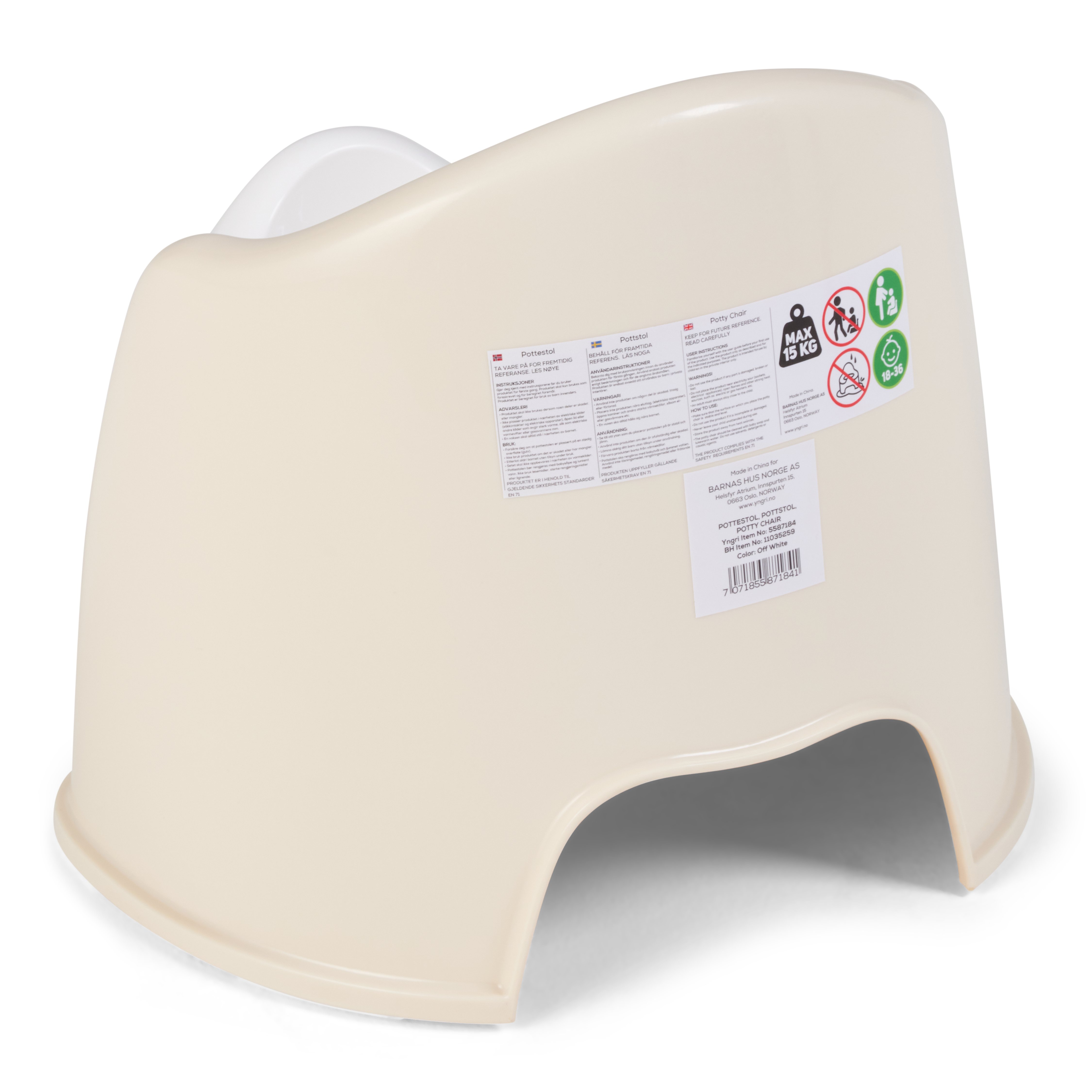 Pottestol, offwhite