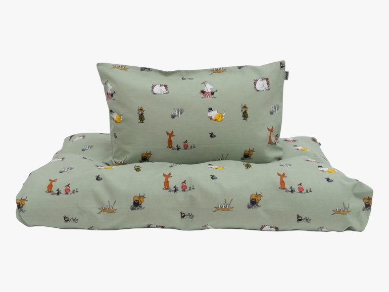 Sengesett moomin, green Grønn - 11036079-Green-65x80cm - 1