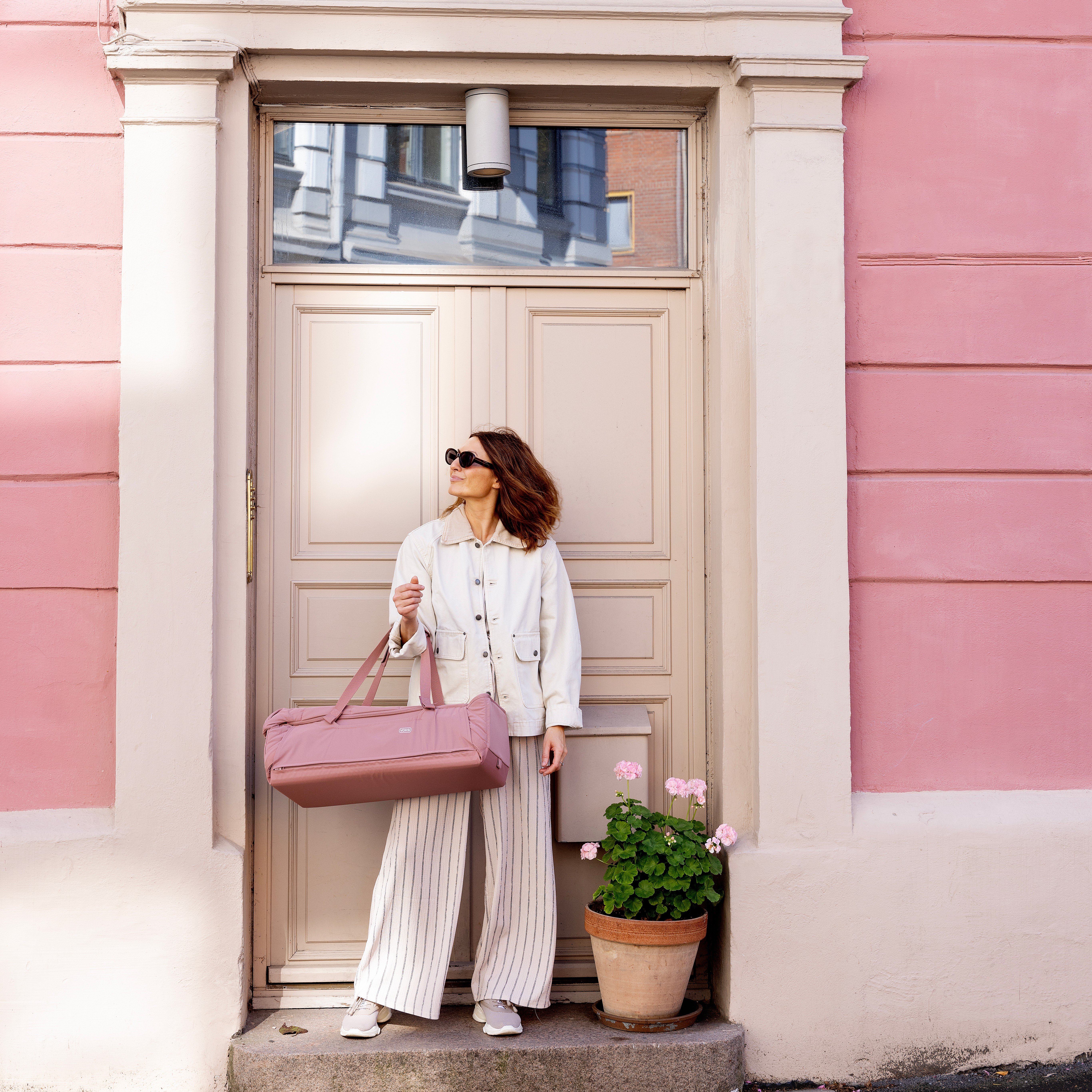 Voksi Carry Me bærebag, blushpink, leaf