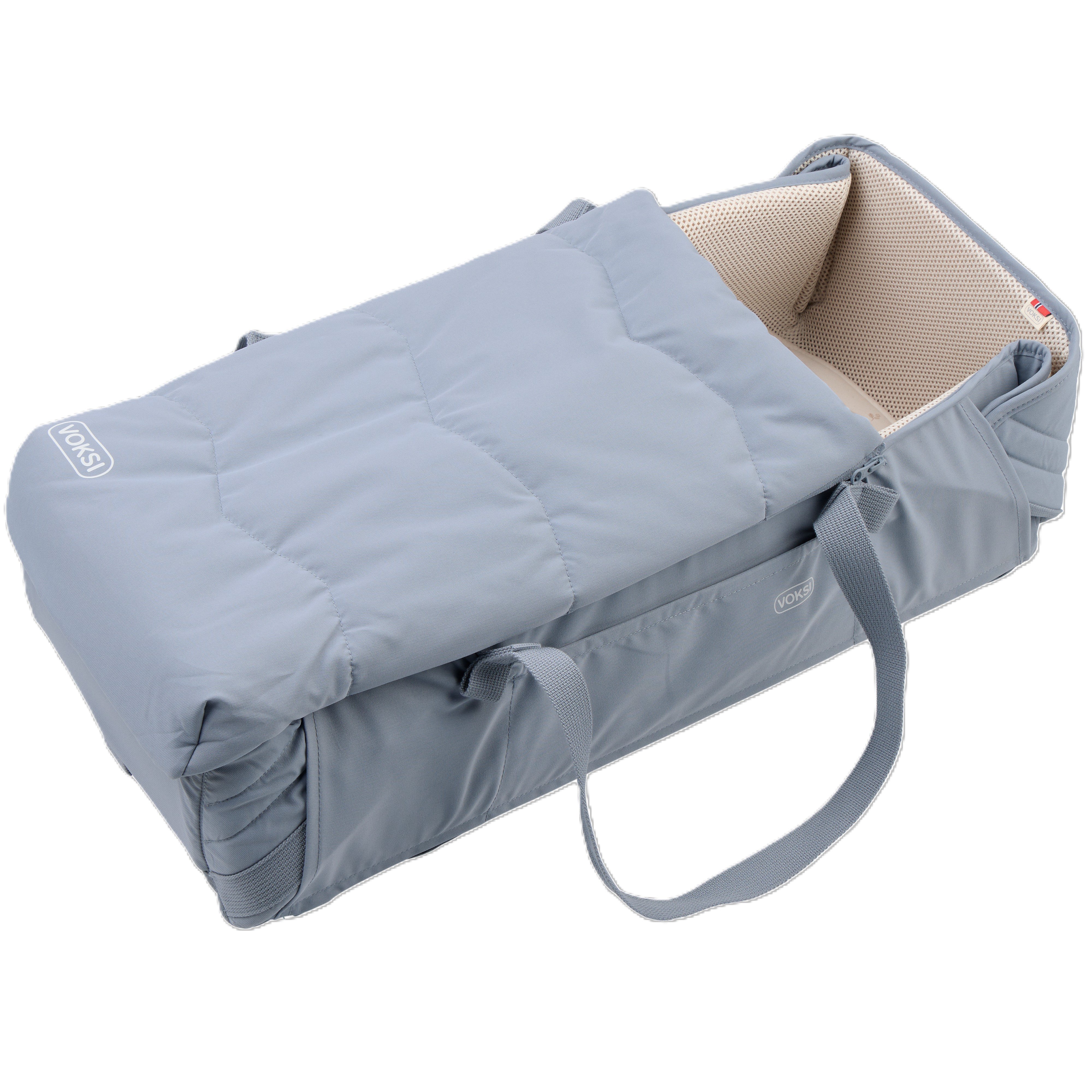 Voksi Carry Me bærebag, mistyblue, leaf