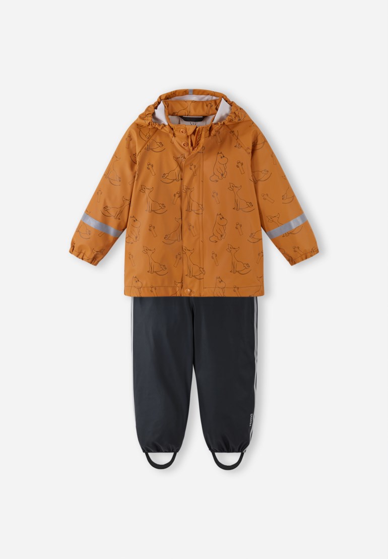 Rain outfit Moomin Plask, darkorange Oransje - 11036997-DarkOrange-92cm - 1