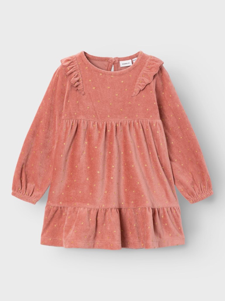 Nelly langermet kjole, lightmahogany Rosa - 11037015-LightMahog-86cm - 1