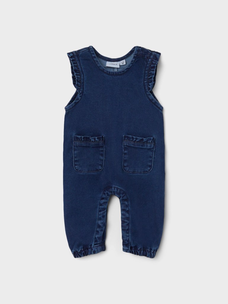 Mia denim dress, darkbluedenim Blå - 11037023-DarkBlueDe-50cm - 1