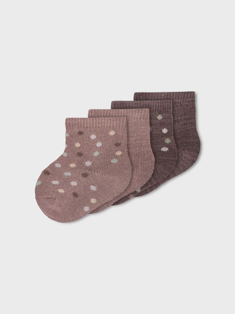Name It Wak 4pk ullsokker Rosa - 11037046-Antler-74-80cm - 1