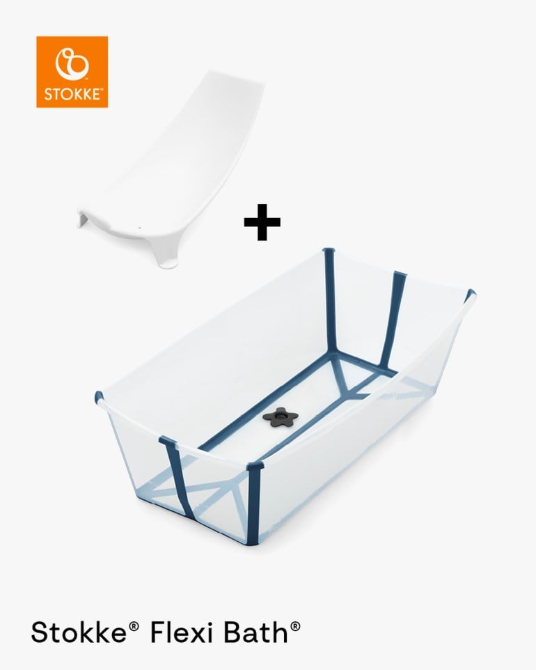 Stokke® Flexi Bath® Badekar X-Large sett med Nyfødtstøtte Blå - 11037311-trans-blue-0mth - 1
