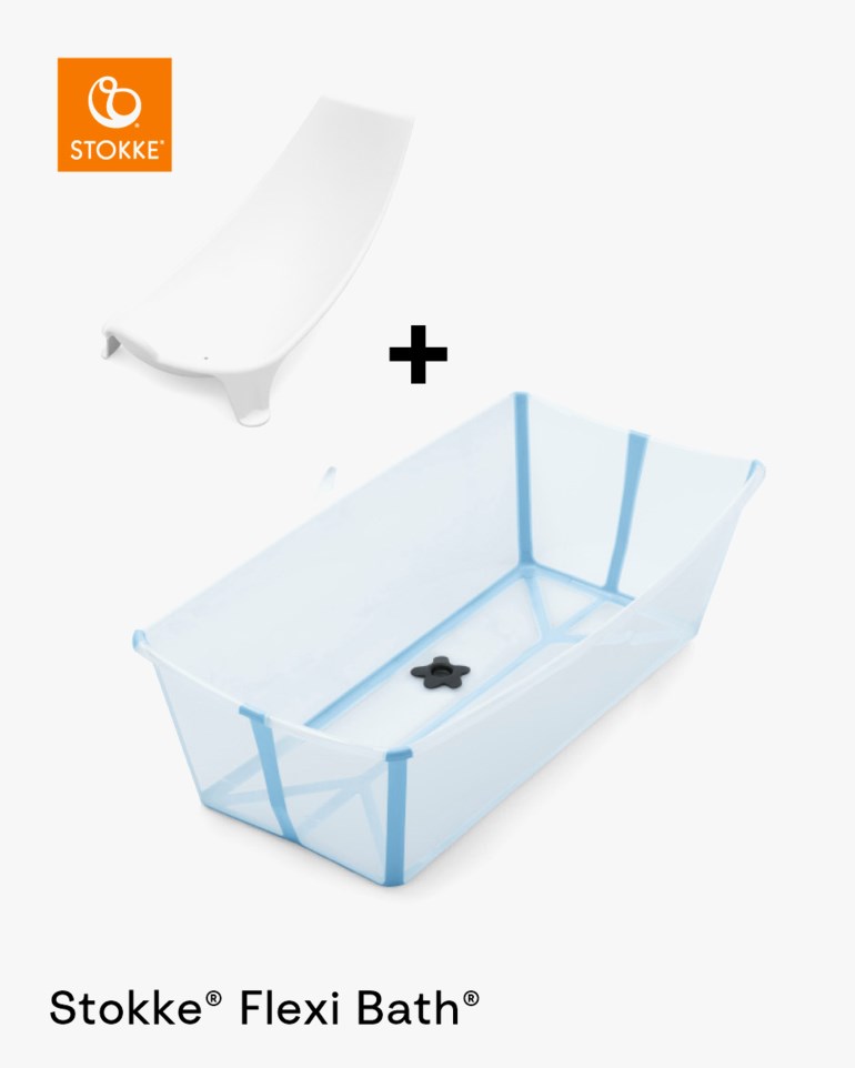 Stokke® Flexi Bath® Badekar X-Large sett med Nyfødtstøtte Blå - 11037311-OceanBlue-0mth - 1